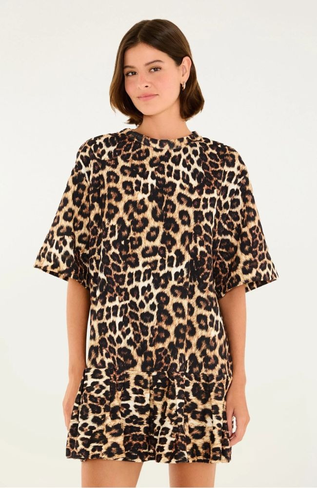 Vestido Curto Moletom Onça 