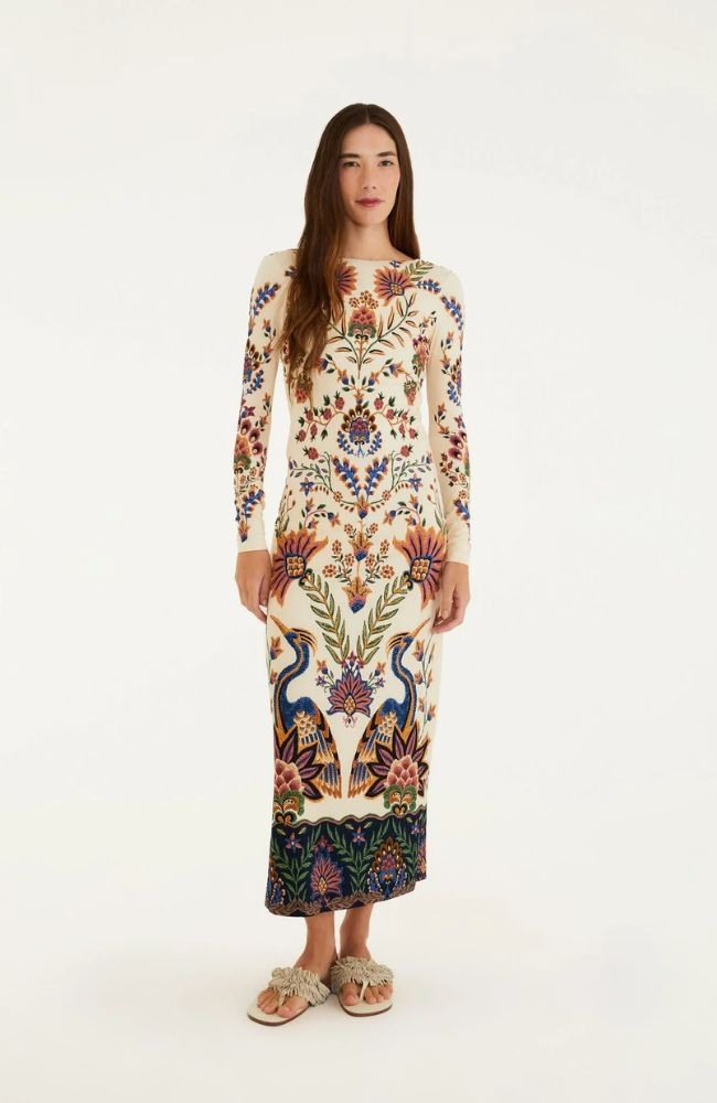 Vestido Decote U Cost Jardim Maravilhoso