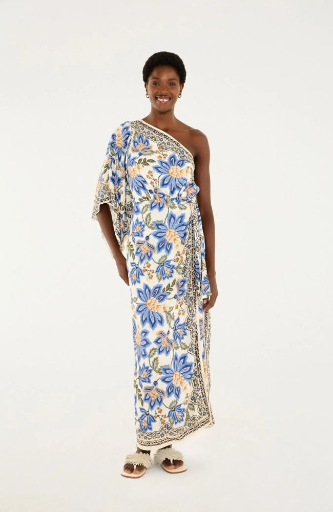 Vestido Ombro Só Jardim Chintz Lenço