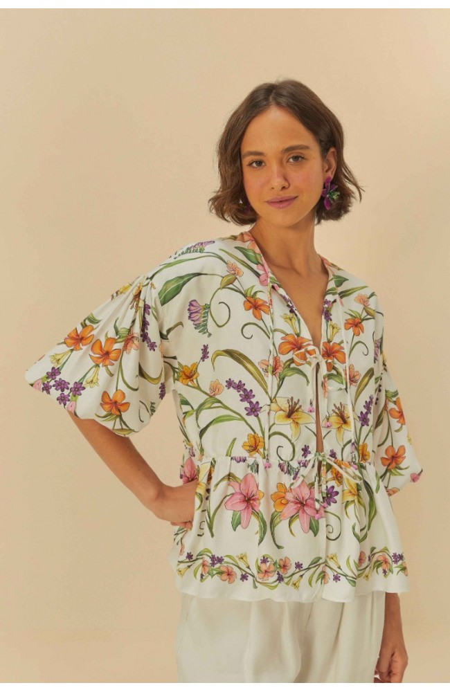 Blusa Estampada Vestida De Flor