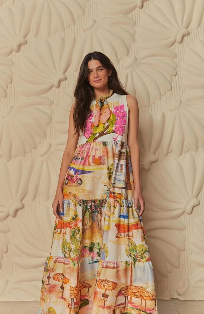 Vestido Cropped Farm Rio Pássaros