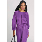 Blusa Manga Raglan Roxo e Laranja