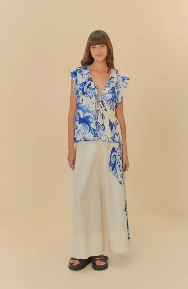 Blusa chita de porcelana 