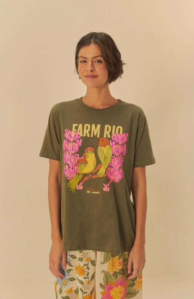 T-Shirt Fit Farm Rio Pássaros